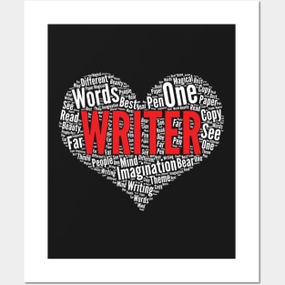 Writer Heart Shape Word Cloud Design graphic Posters and Art